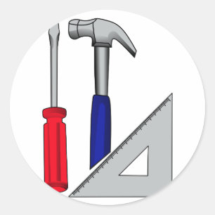 Carpentry logo classic round sticker