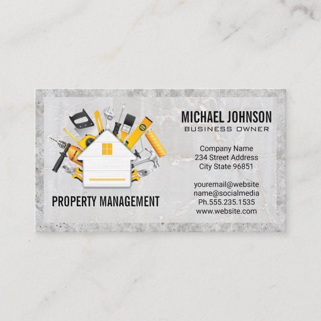 Carpentry Logo | Real Estate Properties Business Card (Front)