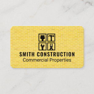 Carpentry Repair Icons   Construction Tools Business Card