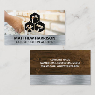 Carpentry Services Icons Business Card