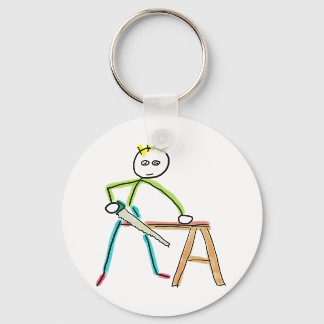 Carpentry Stickman Key Ring (Front)