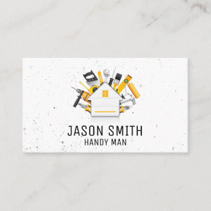 Carpentry Tools and Home Icon Business Card