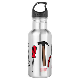 Carpentry tools cartoon illustration 532 ml water bottle