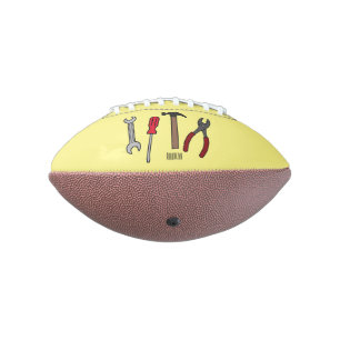 Carpentry tools cartoon illustration  american football
