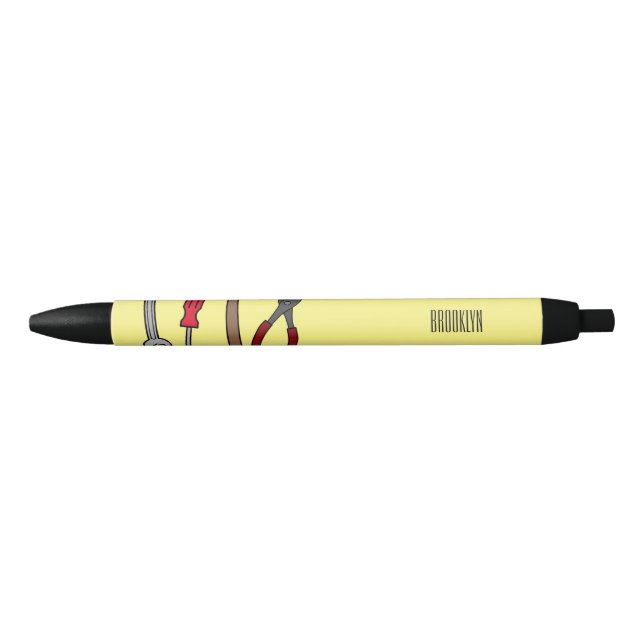 Carpentry tools cartoon illustration  black ink pen (Front)