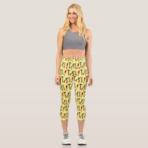 Carpentry tools cartoon illustration capri leggings