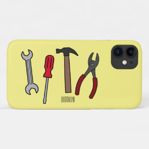 Carpentry tools cartoon illustration  iPhone 11 case