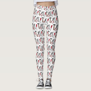 Carpentry tools cartoon illustration  leggings
