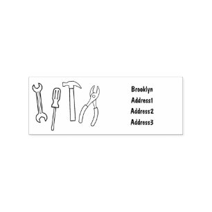 Carpentry tools cartoon illustration rubber stamp