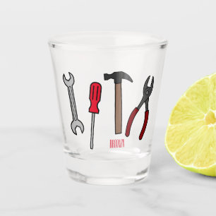 Carpentry tools cartoon illustration shot glass