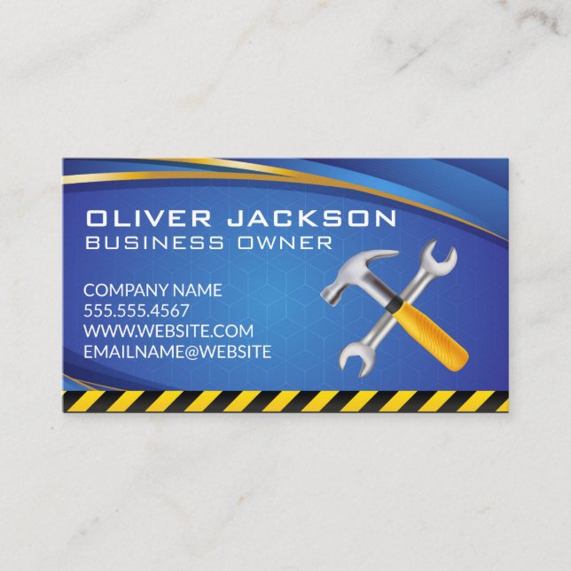 Carpentry Tools | Construction Builder Business Card (Front)