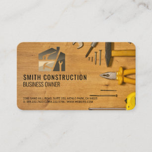 Carpentry Tools Construction Logo Business Card