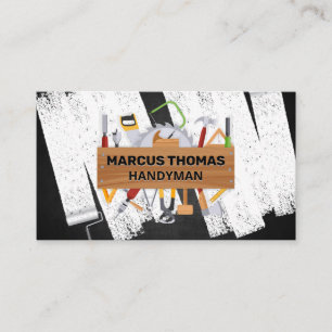 Carpentry Tools Painted Black Texture Background Appointment Card