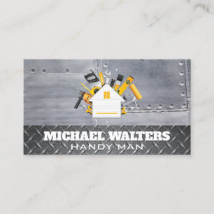 Carpentry Tools Steel Plates Rivets Industrial Business Card