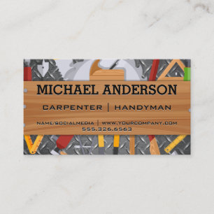 Carpentry Tools   Wood Metal Steel Business Card