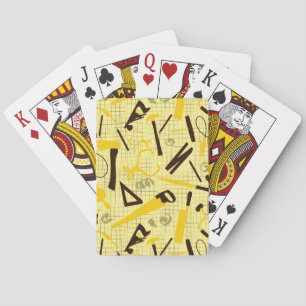 Carpentry, Woodworking Themed Yellow  Playing Cards