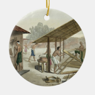 Carpentry Workshop in Kupang, Timor, plate 6 from Ceramic Tree Decoration