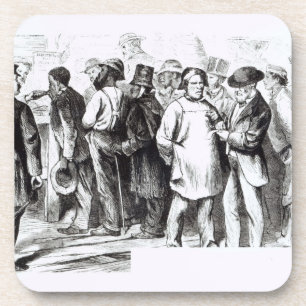 Carpet Baggers, late 1860s (engraving) (b/w photo) Coaster