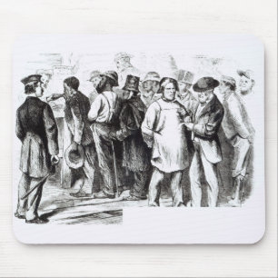 Carpet Baggers, late 1860s (engraving) (b/w photo) Mouse Mat