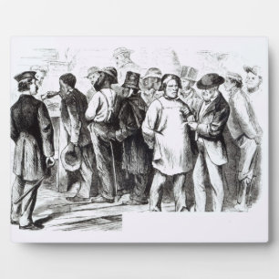 Carpet Baggers, late 1860s (engraving) (b/w photo) Plaque