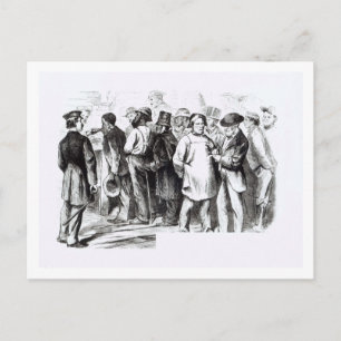Carpet Baggers, late 1860s (engraving) (b/w photo) Postcard