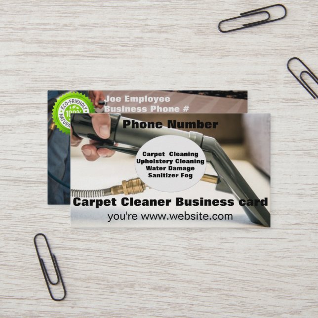Carpet cleaner business card (Front/Back In Situ)