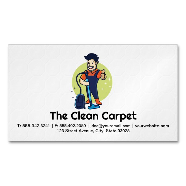 Carpet Cleaner | Home Services Magnetic Business Card (Front)