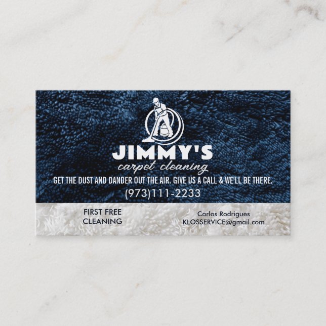 Carpet cleaner logo Business Cards (Front)