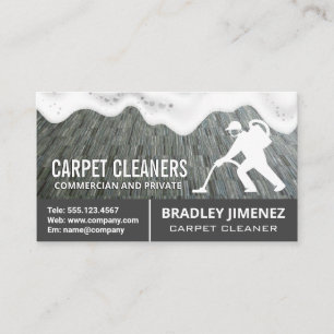 Carpet Cleaner Logo   Carpet Rug   Soap Suds Business Card