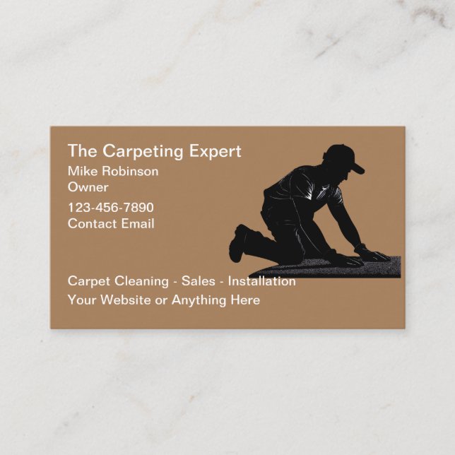 Carpet Cleaning And Installation Business Cards (Front)