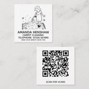Carpet Cleaning Promotional Square Business Card