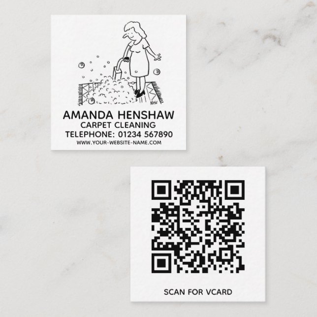 Carpet Cleaning Promotional Square Business Card (Front/Back)
