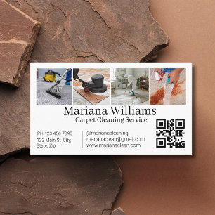  carpet cleaning service 4 photos qr code modern  business card