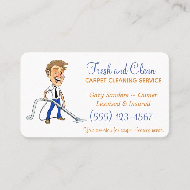 Carpet Cleaning Shampoo Service Business Card (Front)