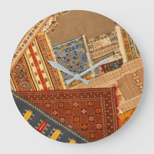 Carpet Collage Close Up Large Clock
