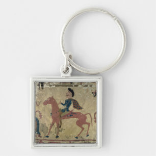 Carpet depicting a mounted warrior key ring