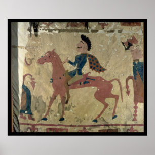 Carpet depicting a mounted warrior poster