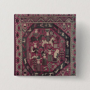 Carpet depicting knights 15 cm square badge