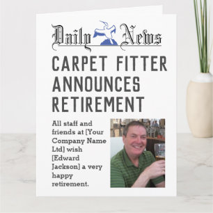 Carpet Fitter Retirement Card to Personalise