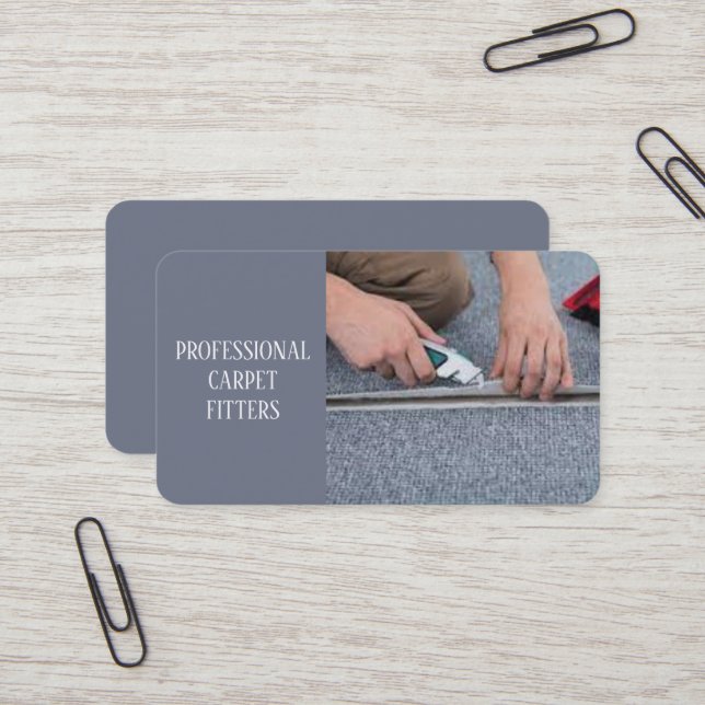 Carpet Fitter Service Professional  Business Card (Front/Back In Situ)