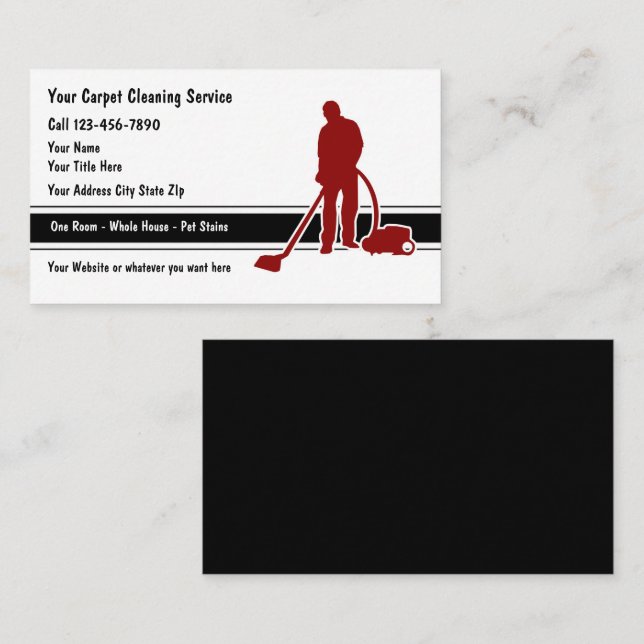 Carpet Floor Cleaning Business Cards (Front/Back)