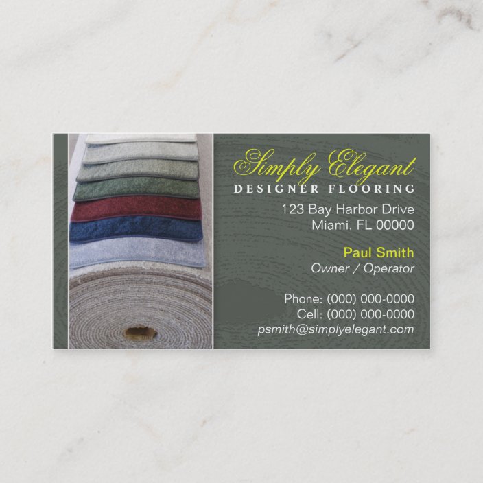 Carpet / Flooring Store Business Card Zazzle.co.uk