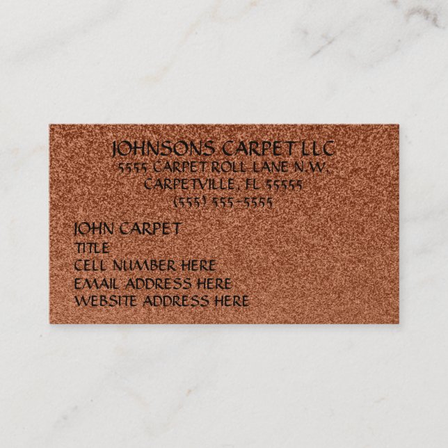 Carpet Installation Company Business Card (Front)