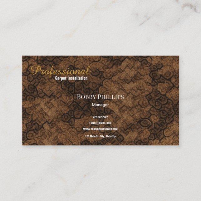 Carpet Installer Business Card (Front)
