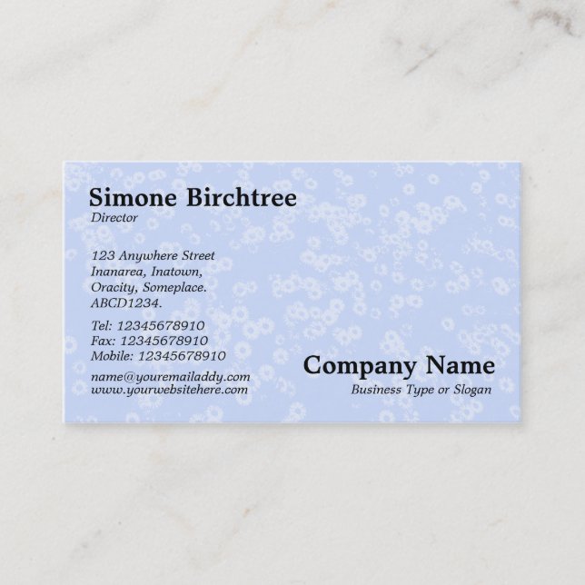 Carpet of Daisies - Blue Business Card (Front)