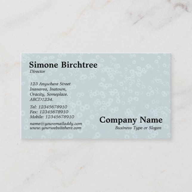 Carpet of Daisies - Green Business Card (Front)