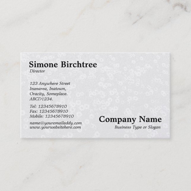 Carpet of Daisies - Light Grey Shadow (Gold) Business Card (Front)
