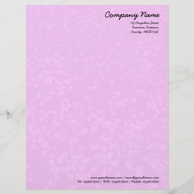 Carpet of Daisies - Pale Pink Letterhead Design (Front)