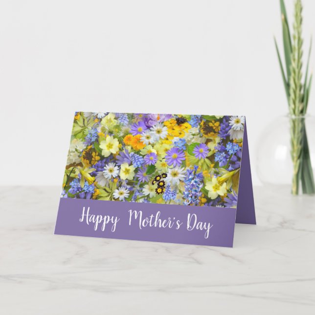 Carpet of Flowers Mothers Day Holiday Card (Front)