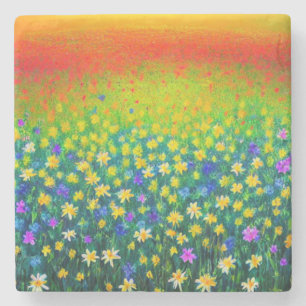 Carpet of Many Colours Marble Coaster